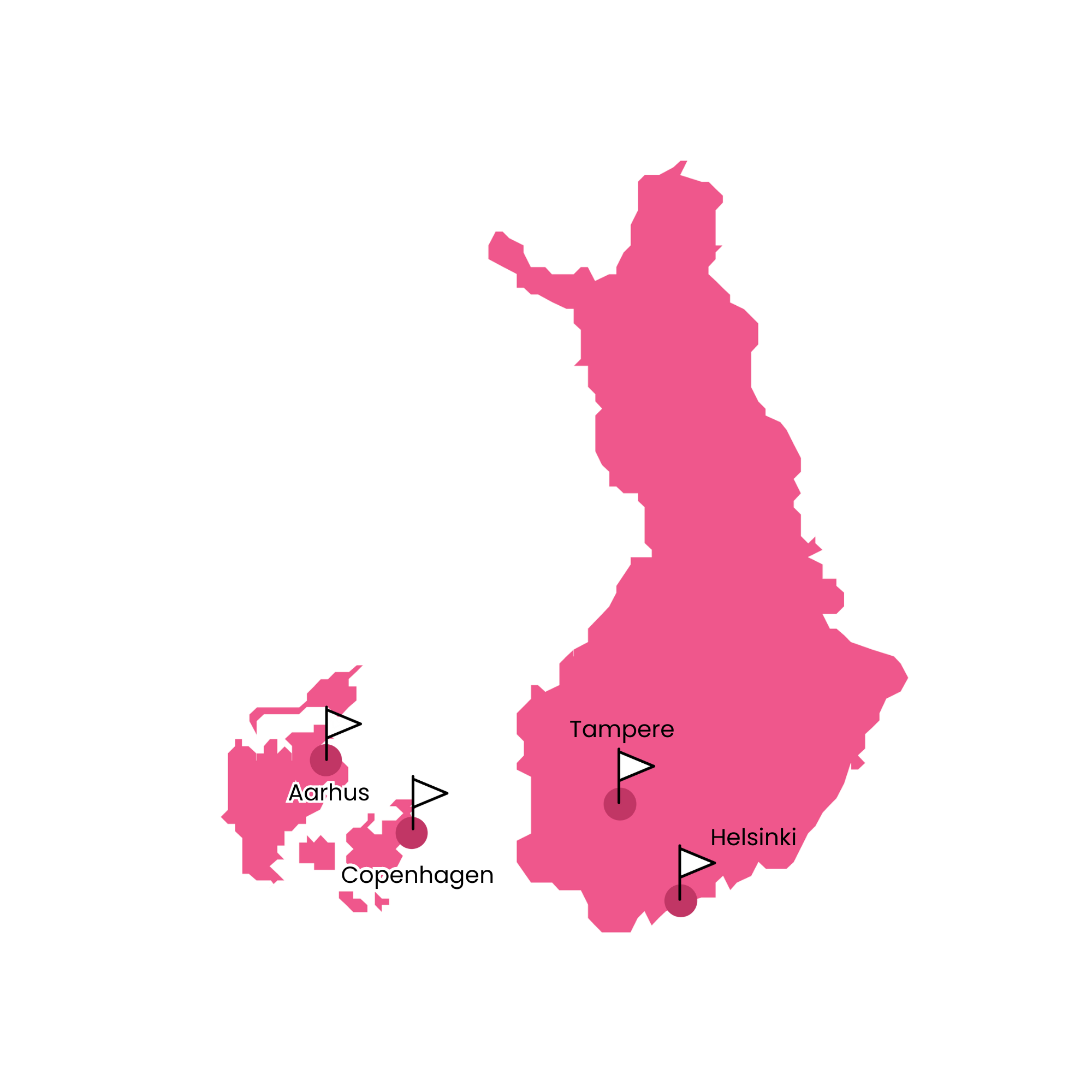 Map showing our office locations